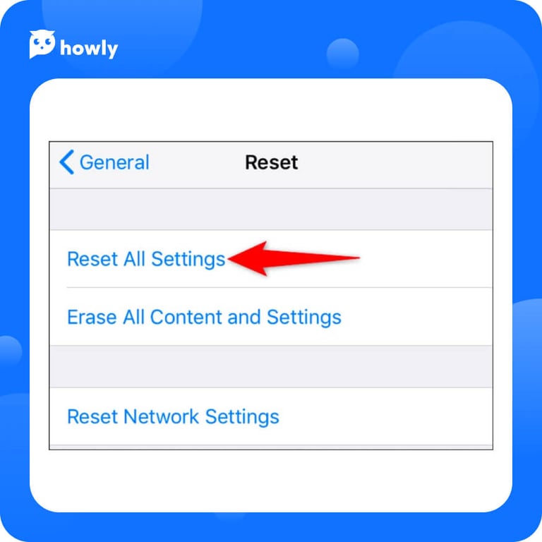 Click Reset All Settings on the following tab