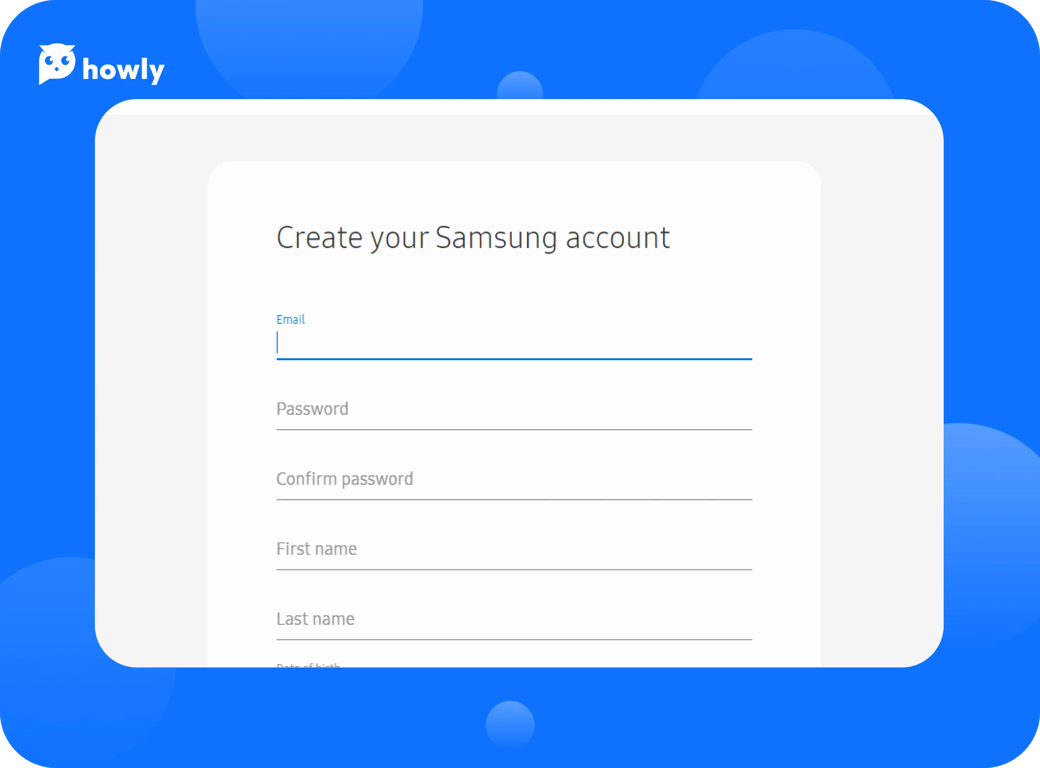 Create a Samsung account