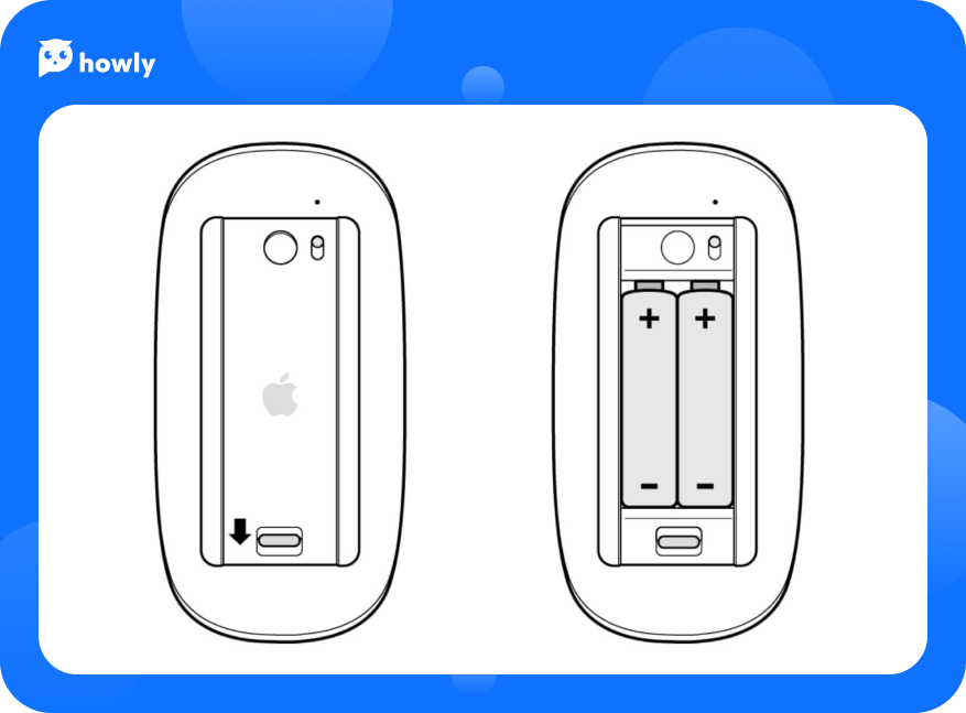 Replacing Batteries or Charging the Mouse