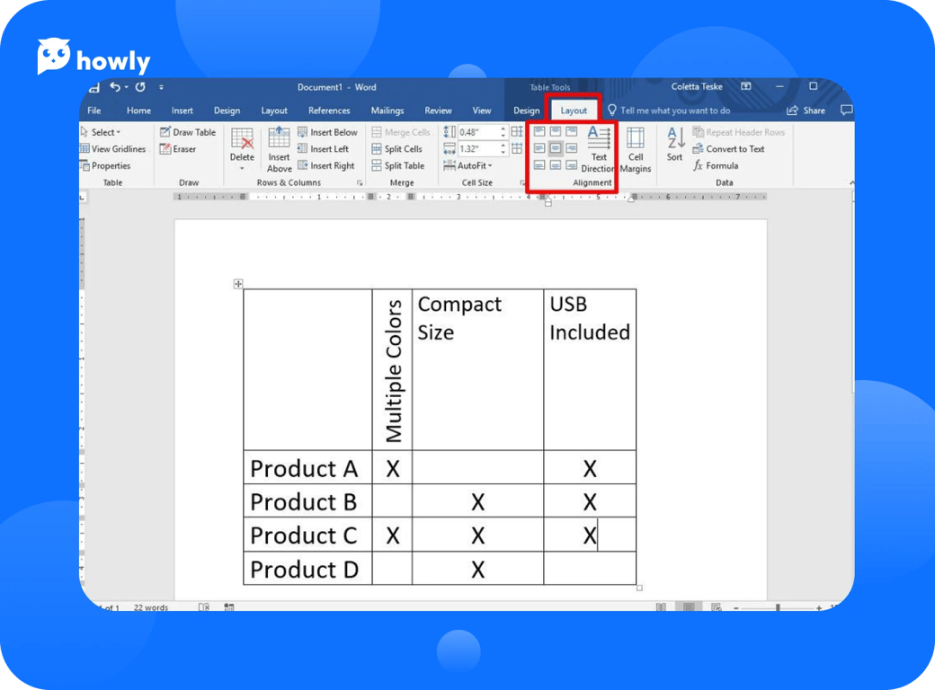 How to flip text in Word