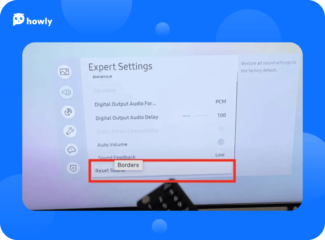 Setting new sound settings