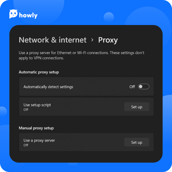 How to change proxy settings