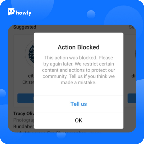 “Action,blocked”,message