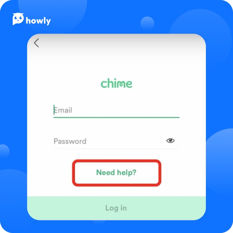 Reset the Chime account password in the mobile application