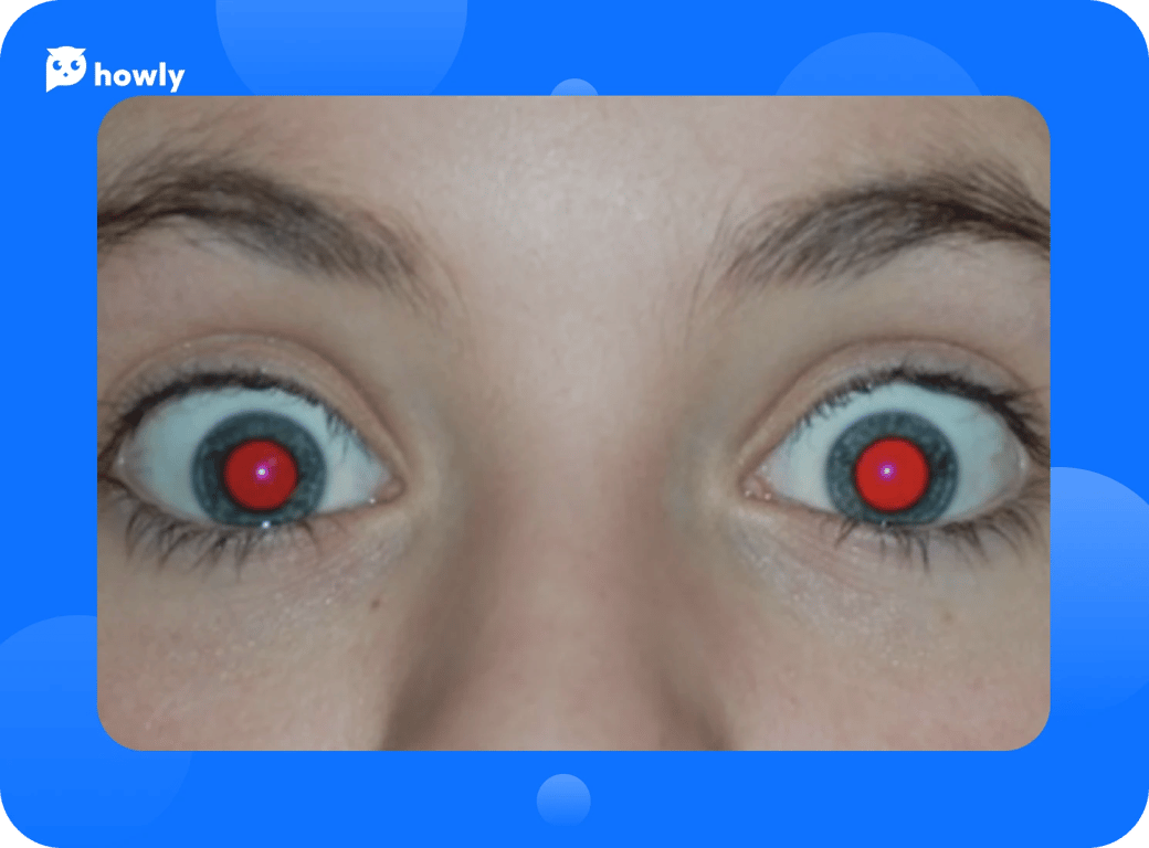 Removing red eyes with the app on iPhone