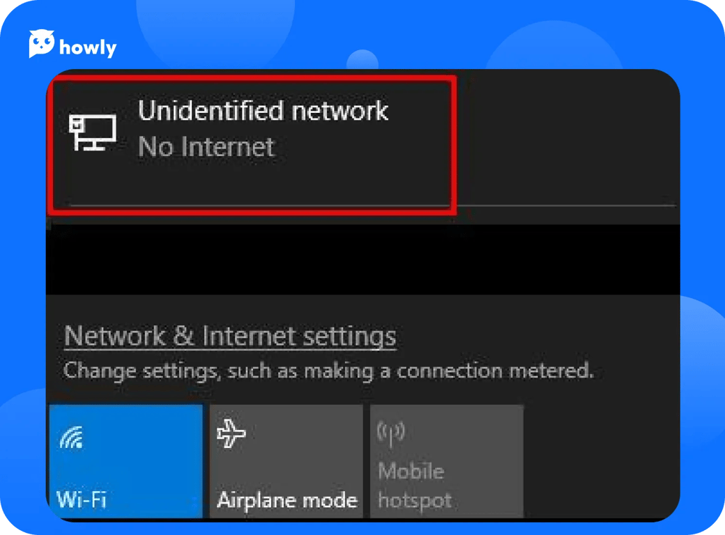 How the error appears if the connection is over Wi-Fi