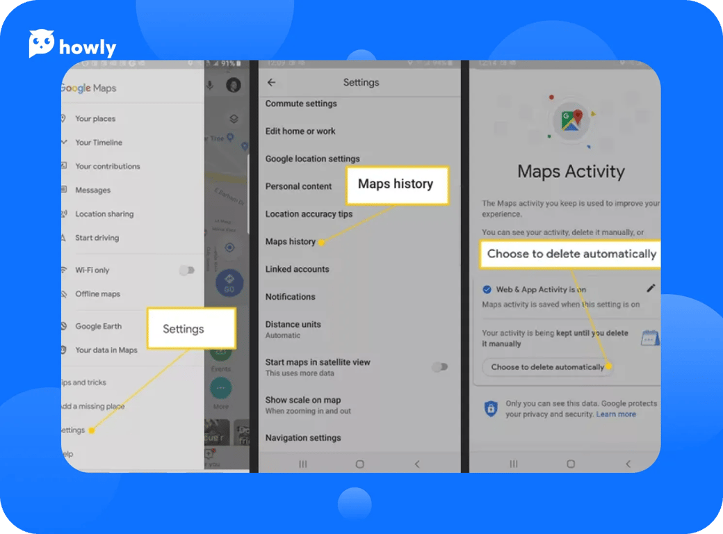  How to clear Google Maps history