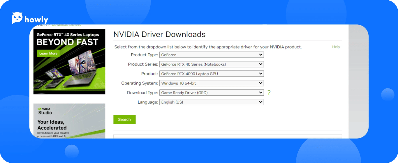 How to upgrade graphic driver in Windows 10