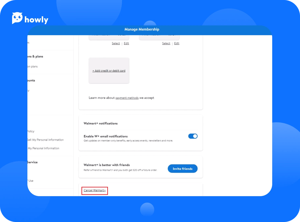 How to cancel Walmart subscription