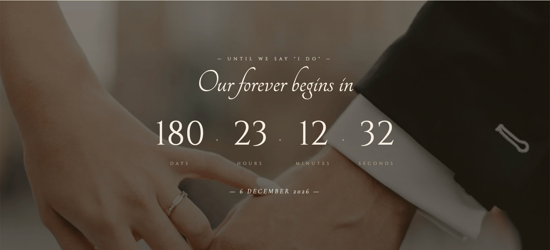 Our forever begins in — countdown