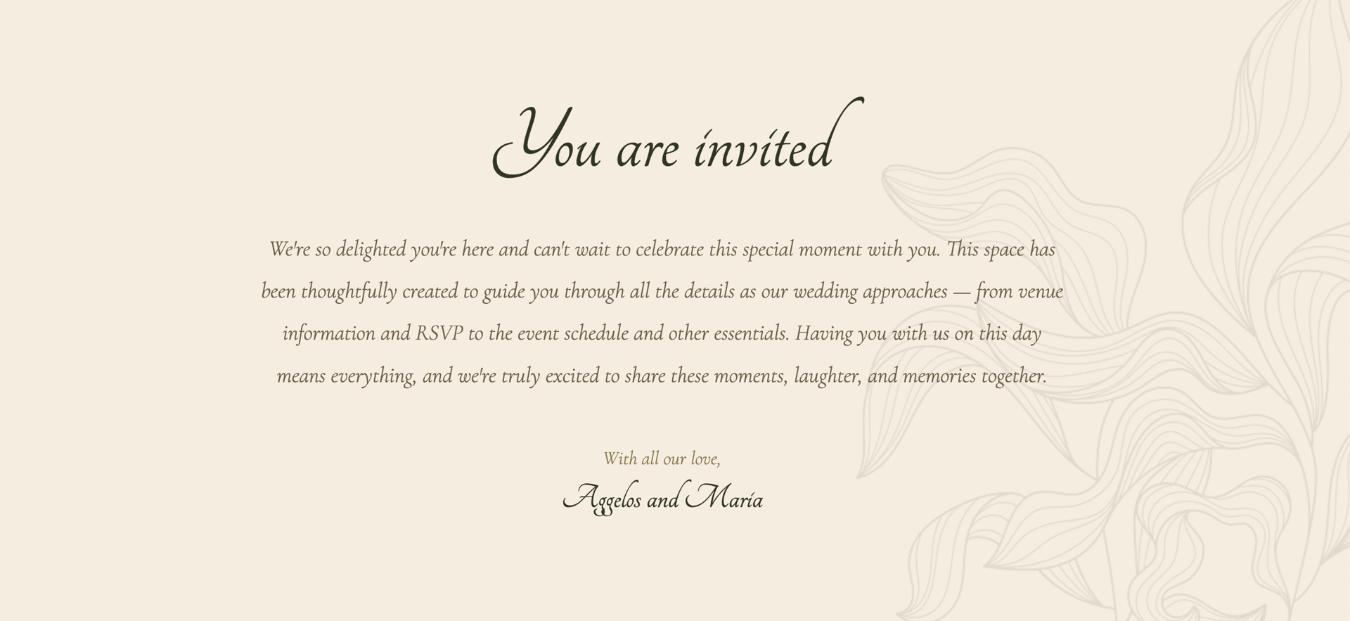 You are invited — Aggelos and Maria