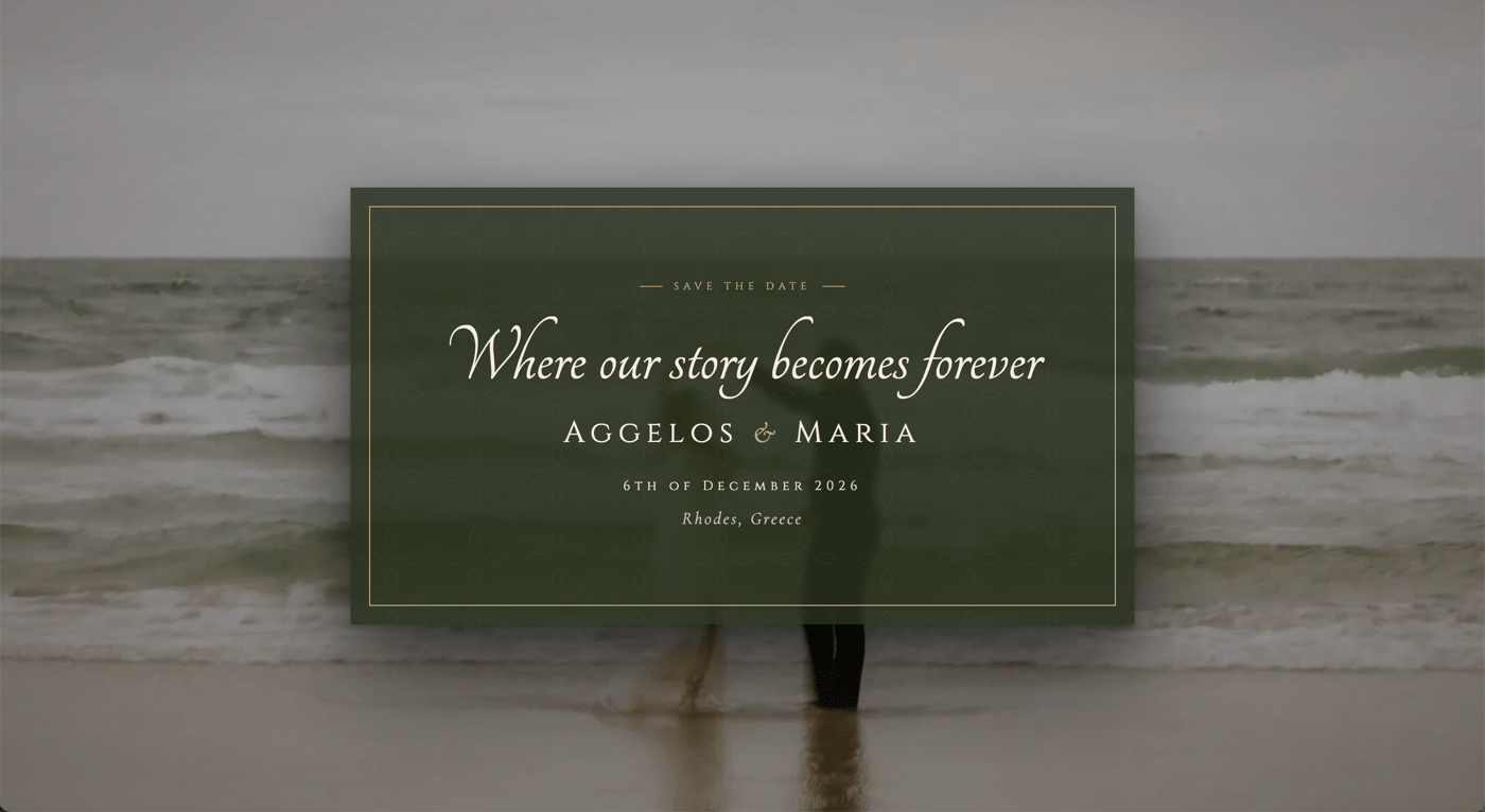 Aggelos & Maria — a working RSVP — Web development