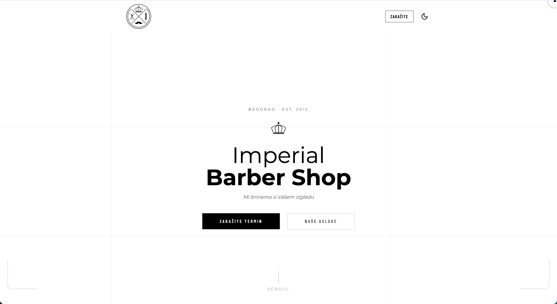 Imperial Barber Shop homepage screenshot