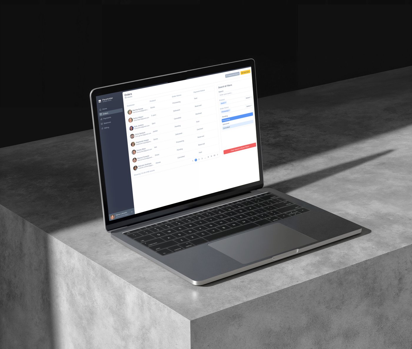 Dashboard — every state built — Web development