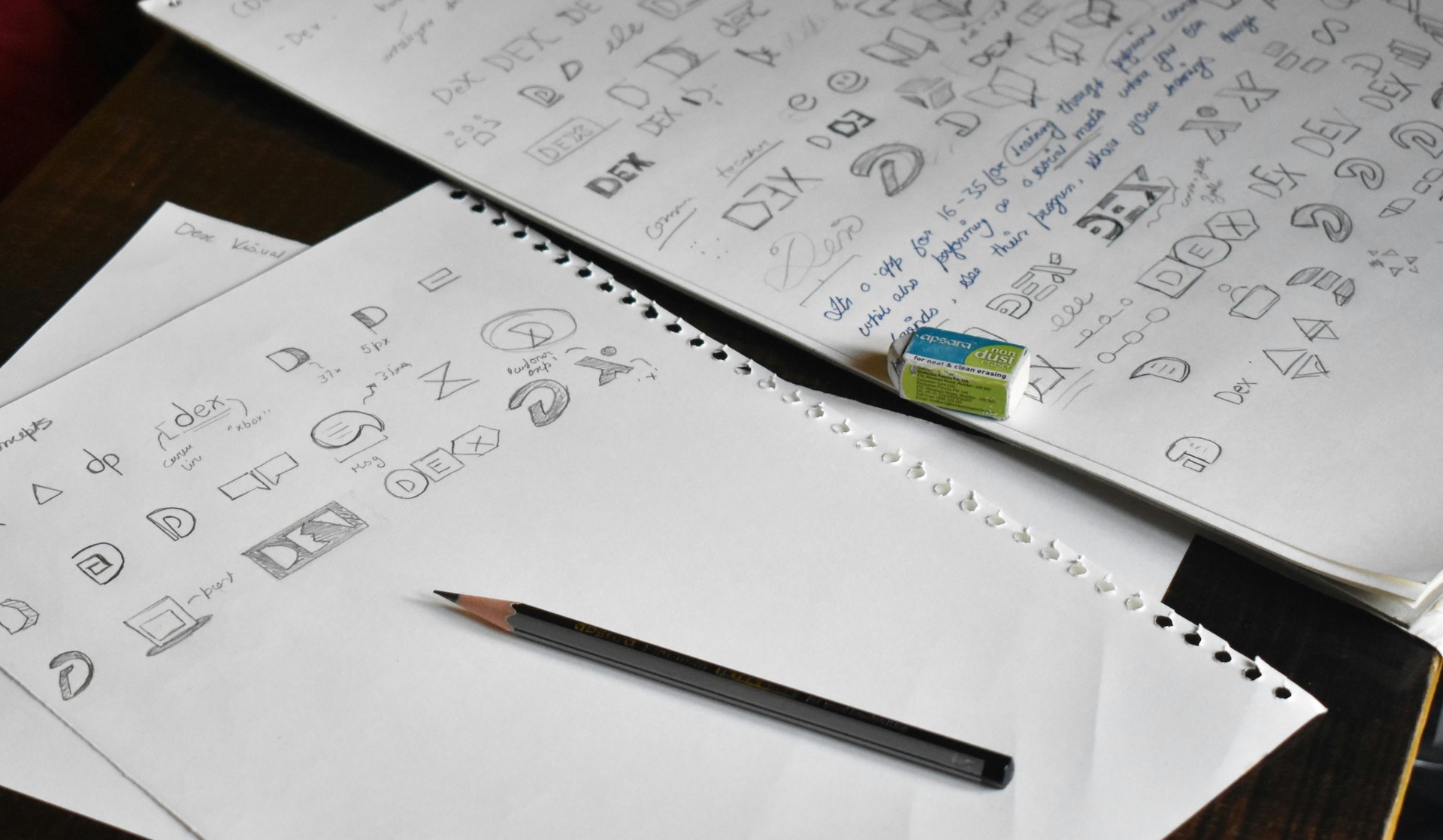Sketches on paper