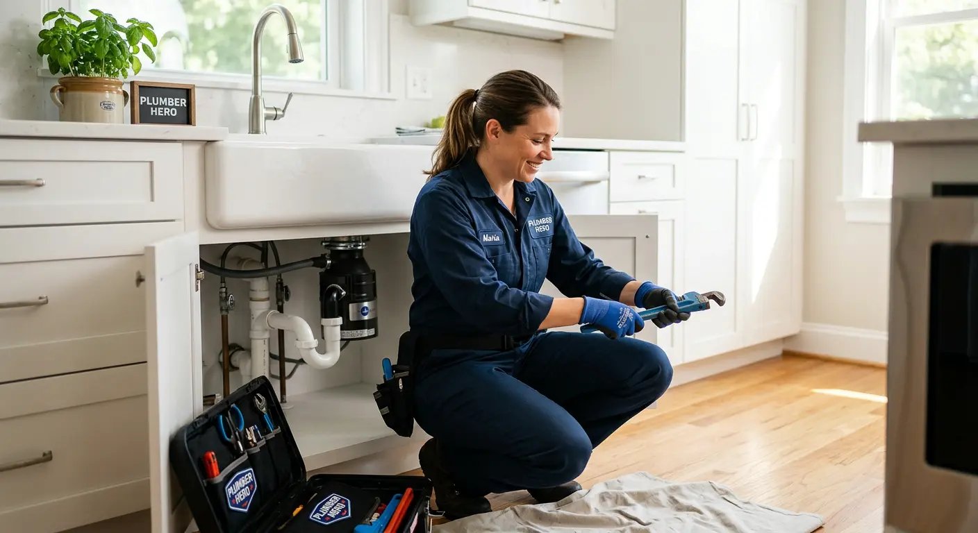 Professional Plumber at Work