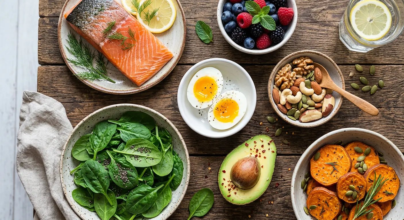 Best foods for hair growth eggs salmon spinach avocado nuts berries