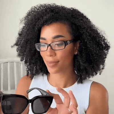 Myliia fit-over sunglasses in classic black with gold detail