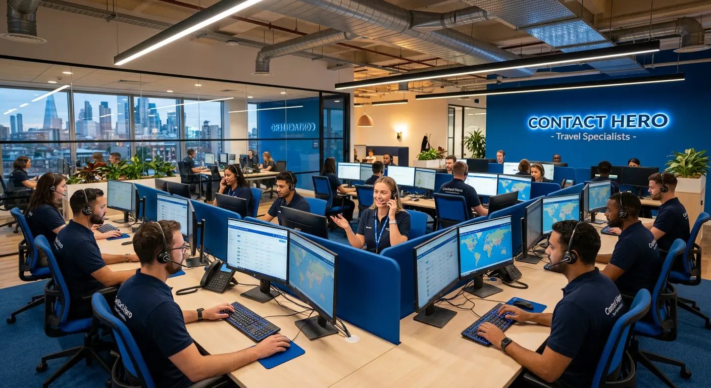 Travel agents at call center