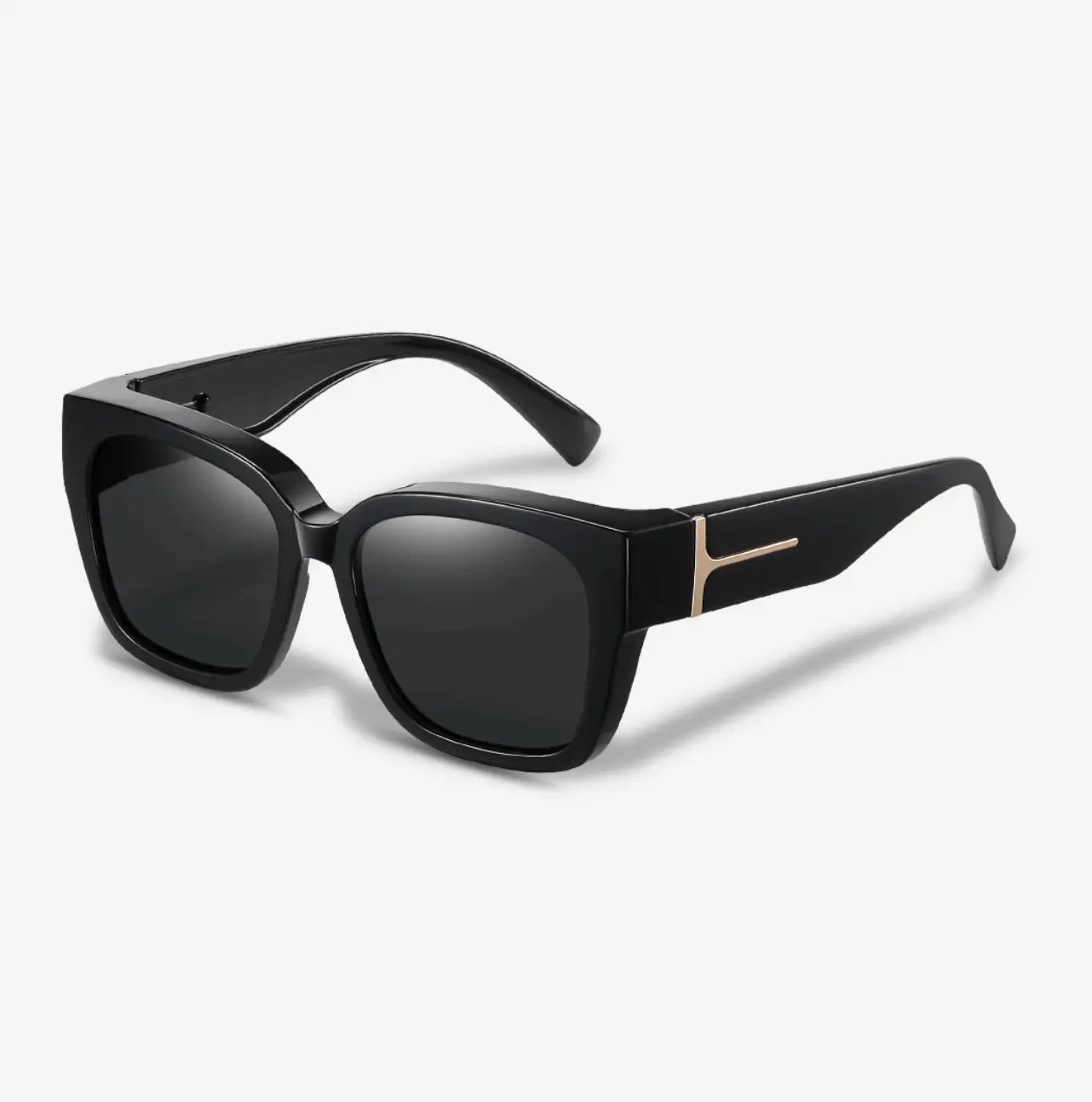 Myliia Fit-Over Sunglasses in classic black