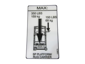 DECAL, CAPACITY (RUG CARRIER)