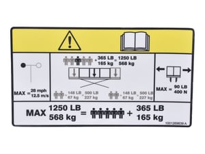 DECAL,CAPACITY(1250LB-568KG)