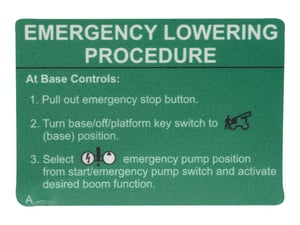 DECAL,EMERGENCY LOWERING