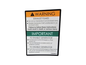 DECAL,GENERATOR DANGER (ENG)