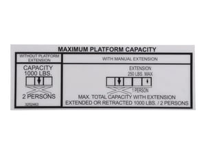 NAMEPLATE,1000# CAP (D/C)
