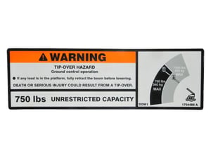 DECAL, 750 LBS UNRRST CAPACITY