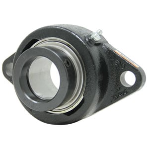 2 Bolt Flanged Bearing W/ Lock Collar, Re-Lubricatable