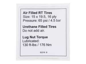 DECAL,NOTICE TIRE PRESSURE