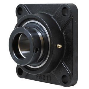 4 Bolt Flanged Bearing W/ Lock Collar, Re-Lubricatable