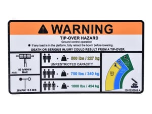 DECAL,WARNING TRI CAP. (ANSI)