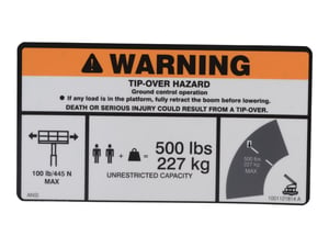 DECAL,WARNING, MAX CAP. DOM.