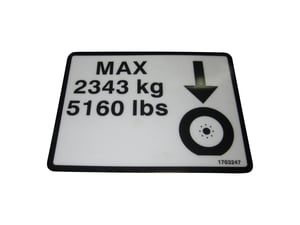 DECAL,MAX WHL LOAD