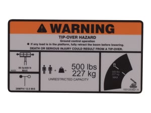 DECAL,WARNING SINGLE CAP(ANSI)