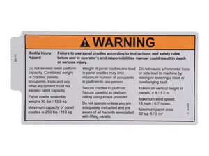 DECAL,WARNING,PANEL CRADLE
