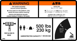 DECAL,CAP. 500LB (JPN/ENG)