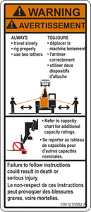 DECAL,DANGER, CAPACITY RATING