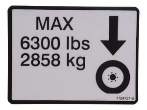 DECAL,MAX TIRE LOAD 6300#