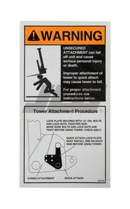 DECAL, TOWER/QUICK ATTACH WARN