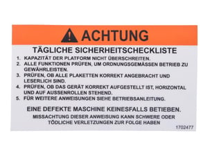 DECAL, CHECKLIST (GER)