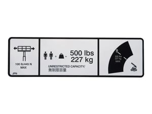 DECAL,MAX CAP. 500LBS/227KG