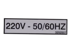 NAMEPLATE, 220V-50/60HZ