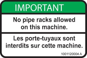 DECAL,NO PIPE RACKS