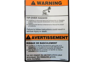 DECAL,TIP-OVER PLF (ENG/FRE)