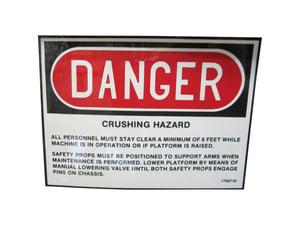 DECAL, DANGER-CRUSHING HAZARD