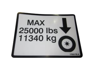 DECAL,MAX TIRE LOAD 25000#