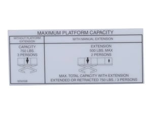 NAMEPLATE, (500/750# CAP)
